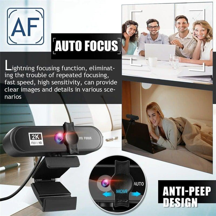 2K 4K Conference Webcam Autofocus USB Web Camera Laptop Desktop For Office Meeting Home With Mic 1080P HD Webcam For Video Conferencing Recording and Streaming - STEVVEX Gadgets - 122, caming camera, confrence calling camera, gaming camera, hd camera, laptop camera, video camera, webcam for recordig, webcamera, webcamera with microphone, wide angle camera, wide range laptop camera, widerange camera, widescreen camera - Stevvex.com