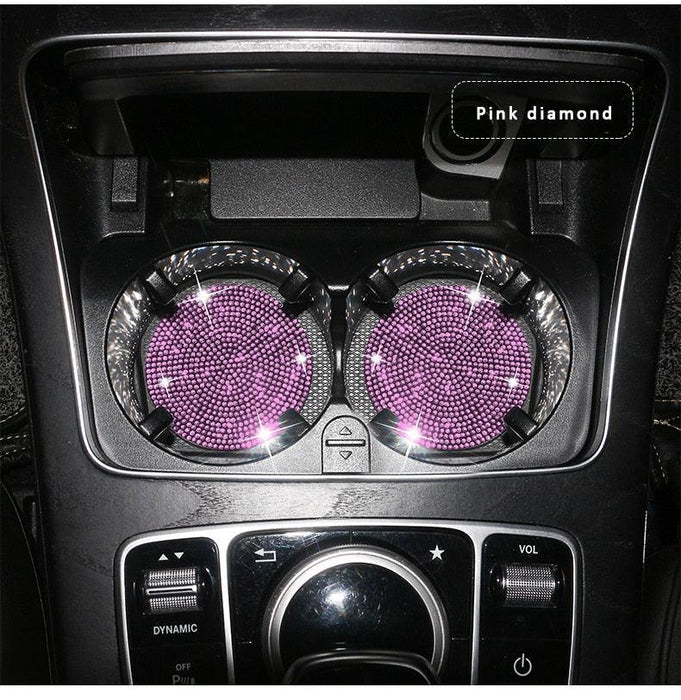 2PCS Diamond Car Coaster Water Cup Slot Non-Slip Mat Silica Gel Pad Bling Car Coasters Silicone Crystal Car Cup Holder Mat Car Gadget Universal Bling Car Cup Mat Holder Insert Crystal Rhinestone Vehicle Cup Coaster Bling Car Accessories for Woman - ALLURELATION - 553, Car Accessories, Car Cup Mat Holder, Car Gadgets, cars, Cup Holder, Cup Holder Mat Car Gadget, Cup Mat, Diamond Car, Mat Car Gadget, Rhinestone Cup Holder, Rhinestone Vehicle Cup Coaster - Stevvex.com