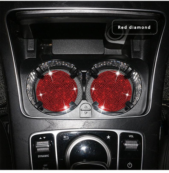 2PCS Diamond Car Coaster Water Cup Slot Non-Slip Mat Silica Gel Pad Bling Car Coasters Silicone Crystal Car Cup Holder Mat Car Gadget Universal Bling Car Cup Mat Holder Insert Crystal Rhinestone Vehicle Cup Coaster Bling Car Accessories for Woman - ALLURELATION - 553, Car Accessories, Car Cup Mat Holder, Car Gadgets, cars, Cup Holder, Cup Holder Mat Car Gadget, Cup Mat, Diamond Car, Mat Car Gadget, Rhinestone Cup Holder, Rhinestone Vehicle Cup Coaster - Stevvex.com