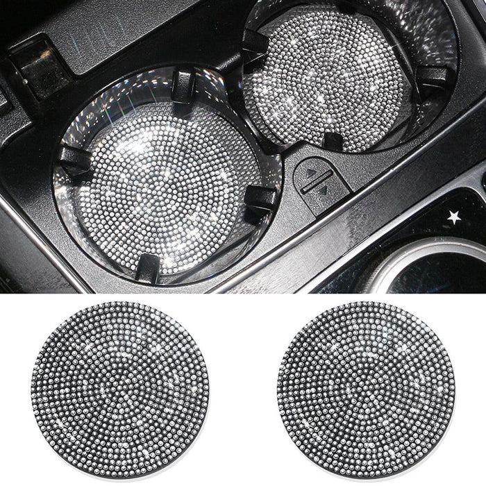 2PCS Diamond Car Coaster Water Cup Slot Non-Slip Mat Silica Gel Pad Bling Car Coasters Silicone Crystal Car Cup Holder Mat Car Gadget Universal Bling Car Cup Mat Holder Insert Crystal Rhinestone Vehicle Cup Coaster Bling Car Accessories for Woman - ALLURELATION - 553, Car Accessories, Car Cup Mat Holder, Car Gadgets, cars, Cup Holder, Cup Holder Mat Car Gadget, Cup Mat, Diamond Car, Mat Car Gadget, Rhinestone Cup Holder, Rhinestone Vehicle Cup Coaster - Stevvex.com