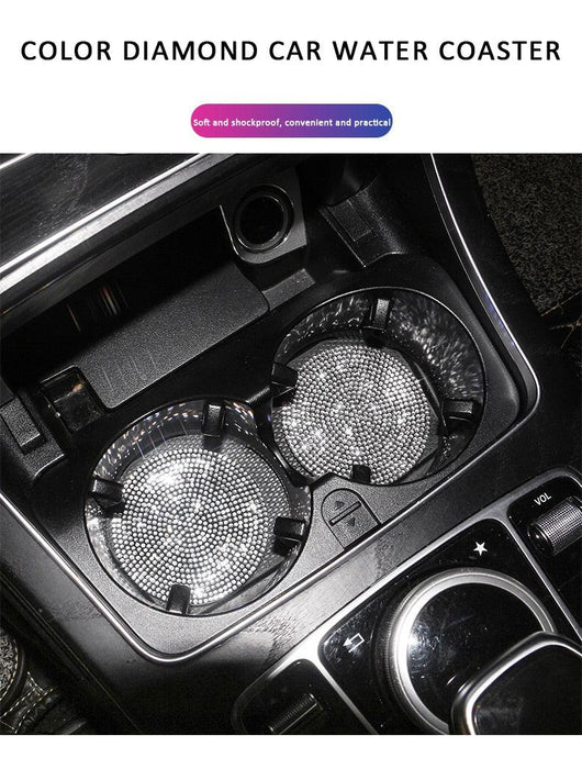 2PCS Diamond Car Coaster Water Cup Slot Non-Slip Mat Silica Gel Pad Bling Car Coasters Silicone Crystal Car Cup Holder Mat Car Gadget Universal Bling Car Cup Mat Holder Insert Crystal Rhinestone Vehicle Cup Coaster Bling Car Accessories for Woman - ALLURELATION - 553, Car Accessories, Car Cup Mat Holder, Car Gadgets, cars, Cup Holder, Cup Holder Mat Car Gadget, Cup Mat, Diamond Car, Mat Car Gadget, Rhinestone Cup Holder, Rhinestone Vehicle Cup Coaster - Stevvex.com