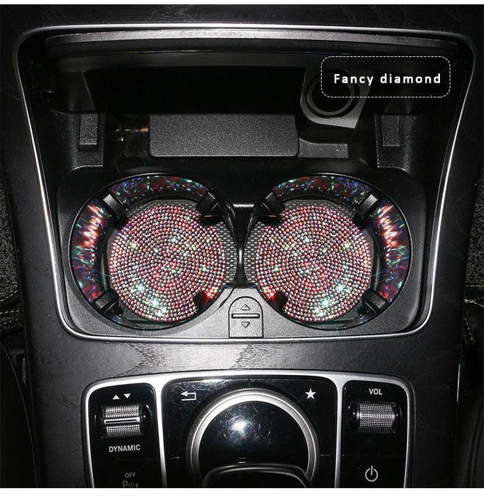 2PCS Diamond Car Coaster Water Cup Slot Non-Slip Mat Silica Gel Pad Bling Car Coasters Silicone Crystal Car Cup Holder Mat Car Gadget Universal Bling Car Cup Mat Holder Insert Crystal Rhinestone Vehicle Cup Coaster Bling Car Accessories for Woman - ALLURELATION - 553, Car Accessories, Car Cup Mat Holder, Car Gadgets, cars, Cup Holder, Cup Holder Mat Car Gadget, Cup Mat, Diamond Car, Mat Car Gadget, Rhinestone Cup Holder, Rhinestone Vehicle Cup Coaster - Stevvex.com