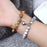 2Pcs/Set Heart Shape Magnet Pendant Bracelet Couples Love Meaningful Natural Stone Bangles Jewelry Bracelet For Couples Elastic Magnetic Field Therapy Bracelet Women Matt Stone Bracelets For Girlfriend