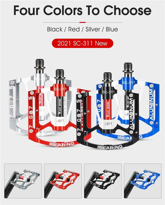 3 Bearings Bicycle Pedals Ultralight Anti-Slip Road Pedal Cycling Sealed Bearing Bike Pedals Accessories Bearings Pedals For Bicycle Lightweight Bicycle Pedals Of Road Bikes