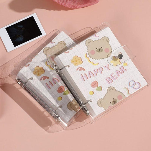 3 Inch Polaroid Photo Album Cute Bear Transparent Jewelry Small Card Collection Storage Book Mini Leaf Scrapbook Paper Baby Family Scrapbook Albums