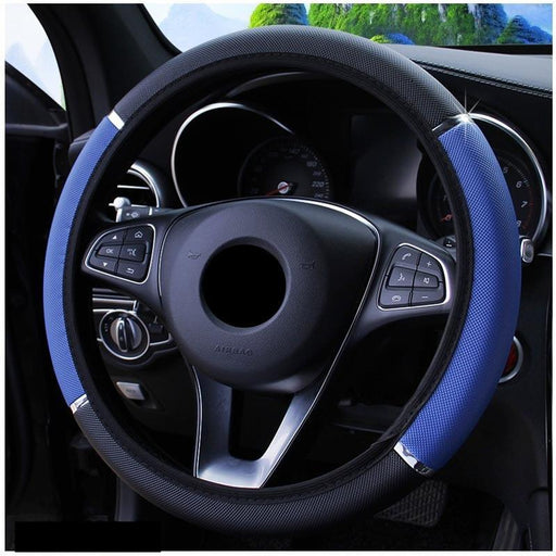 38CM Car Steering Wheel Cover Auto Steering Wheel Braid On The Steering Wheel Cover Case Steering Wheel Cover Universal Microfiber Leather Viscose Breathable Anti-Slip Universal Genuine Leather Auto Car Steering Wheel Cover Car Accessories