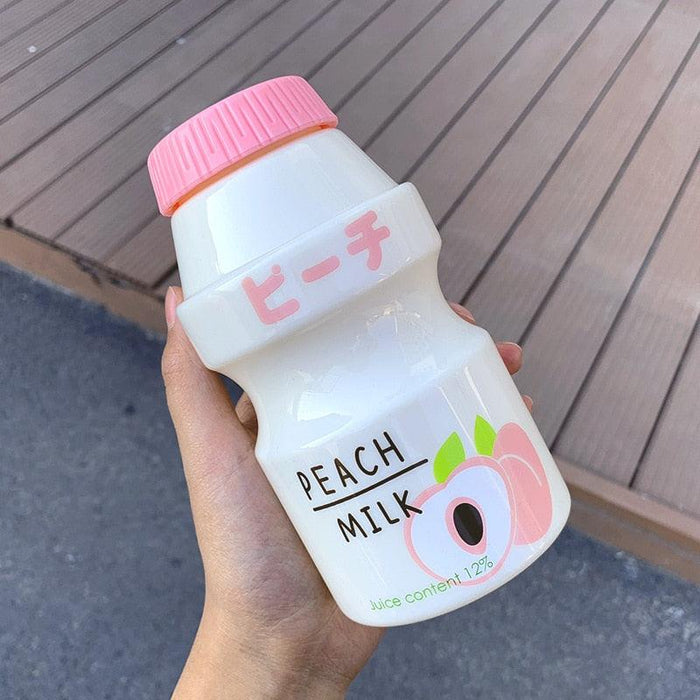 480ml Plastic Water Bottle Tour Drinking Bottle  Shape Cute Lovely Milk Carton Shaker Bottle for Kids / Girl /Adult Glass Fruit Water Bottle Without 480ml BPA Pretty Water Bottles of Strawberry Milk Heat Resistant Water Bottles