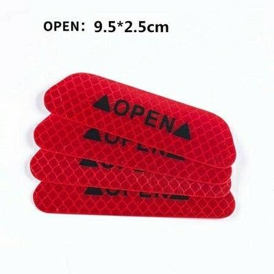 4PCS Car Accessories Car Stickers Reflective Warning Sticker Wheel Eyebrows Door Opening Sticker Diamond Wheel Reflective Strip Universal Door Open Reflective Warning Stickers Auto Open Sign Anti-Collision Safety Reflective Decal Tape