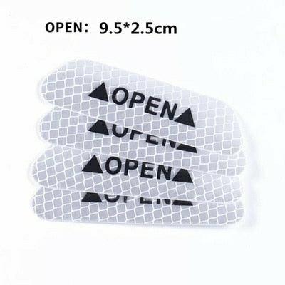 4PCS Car Accessories Car Stickers Reflective Warning Sticker Wheel Eyebrows Door Opening Sticker Diamond Wheel Reflective Strip Universal Door Open Reflective Warning Stickers Auto Open Sign Anti-Collision Safety Reflective Decal Tape