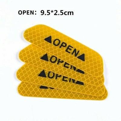 4PCS Car Accessories Car Stickers Reflective Warning Sticker Wheel Eyebrows Door Opening Sticker Diamond Wheel Reflective Strip Universal Door Open Reflective Warning Stickers Auto Open Sign Anti-Collision Safety Reflective Decal Tape