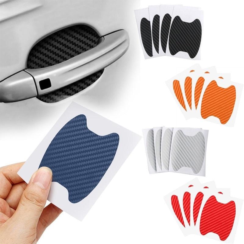 4Pcs/Set Car Door Sticker Carbon Fiber Scratches Resistant Cover Scratches Resistant Cover Auto Handle Protection Film Exterior Styling Accessories Door Sticker Carbon Fiber Scratches Resistant Cover Car Handle Protection Film Exterior Styling Accessories