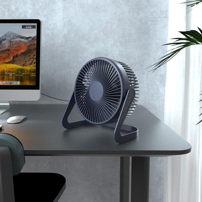 5 Inch USB Desktop Fan 360° Rotating Mini Adjustable Portable Electric Fan Summer Mute Air Cooler For Home Office Strong Wind Two Speed Modes Super Silent Mini Portable Desktop USB Cooler Cooling Fan