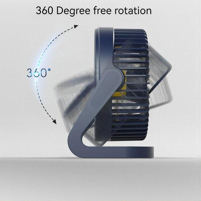 5 Inch USB Desktop Fan 360° Rotating Mini Adjustable Portable Electric Fan Summer Mute Air Cooler For Home Office Strong Wind Two Speed Modes Super Silent Mini Portable Desktop USB Cooler Cooling Fan