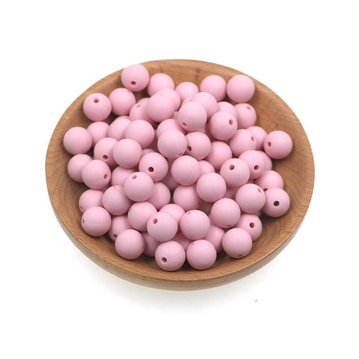 50pcs Silicone Beads 9/12/15mm Round Pearl Silicone Beads For Jewelry Making Bracelet Necklace Jewelry Accessories Silicone Round Beads Loose Pearl Beads