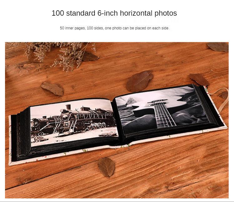 6 Inch 100PCS Stylish and Simple Photo Album Small Photo Album on Fabric Polaroid Postcard Storage Brochure Fabric Memo Scrapbook Paper Baby Family Scrapbook Albums Creative Gifts