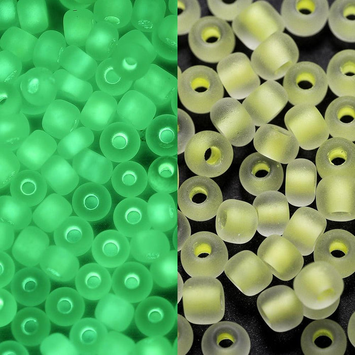 600pcs 3mm Luminous Glass Seed Beads Glow In The Dark Loose Spacer Beads for Jewelry Marking Necklace Bracelet Accessories Frosted Transparent Glass Rice Beads Handmade Beaded Jewelry Accessories