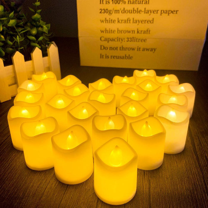 6/24Pcs Flameless LED Candles Electric Fake Candle Battery Operated LED Tea Lights in Warm White for Wedding Table Festival Celebration Halloween Tea Light Creative Lamp Battery Powered Home Wedding Birthday Party Decoration Lighting