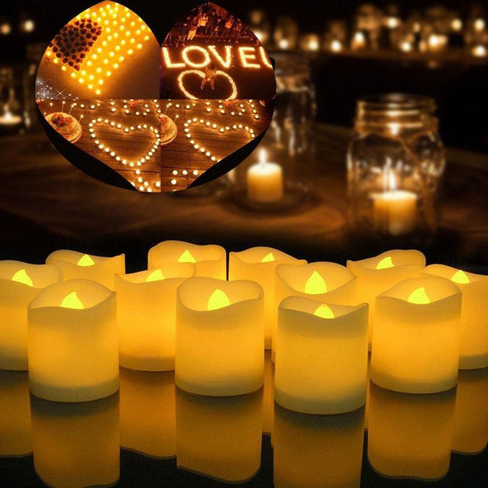 6/24Pcs Flameless LED Candles Electric Fake Candle Battery Operated LED Tea Lights in Warm White for Wedding Table Festival Celebration Halloween Tea Light Creative Lamp Battery Powered Home Wedding Birthday Party Decoration Lighting