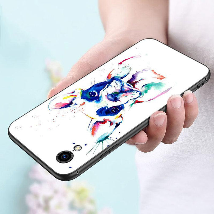 Cute Frenchie Puppy Phone Case For Iphone 14 13 12 Mini 11 Pro Max 7 8 Xr X Xs 7 8 Plus Se 2020 2022 Cover Cute Slim Phone Transparent Soft Elastic Silicone Cover