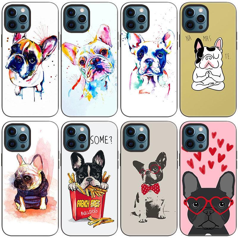 Cute Frenchie Puppy Phone Case For Iphone 14 13 12 Mini 11 Pro Max 7 8 Xr X Xs 7 8 Plus Se 2020 2022 Cover Cute Slim Phone Transparent Soft Elastic Silicone Cover