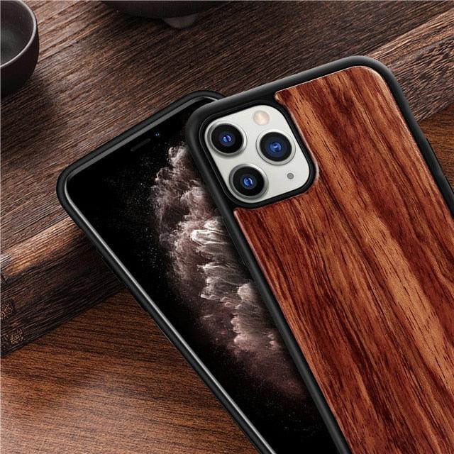 Vintage Wooded Back Case For iPhone 14 13 Mini 12 SE XR X S Max 8 7 Plus Genuine Bamboo Wooden Hard Phone case iPhone 11 Pro Max Strong Hard Protective Case For iPhone