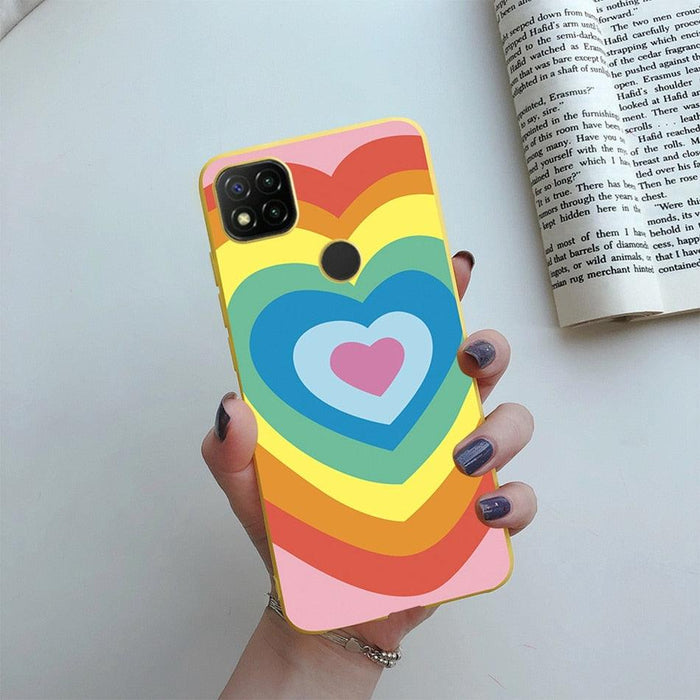 Silicone with Design Print Pattern Shockproof-Absorption Bumper Protective Back Cover For Xiaomi Redmi 10A Case 2022 Love Heart Candy Painted Phone Cover Soft Silicone Case For Xiaomi Redmi 10A Redmi10A