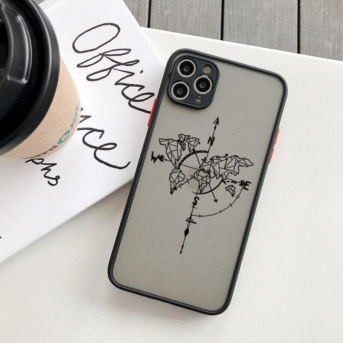 Popular World Map Travel Airplane Phone Case For iphone 13 14 11 12 Pro Max 7 8 Plus SE2 X XR XS MAX Back Hard Shockproof Thin Slim Lightweight Protective Bumper Cover for iPhone