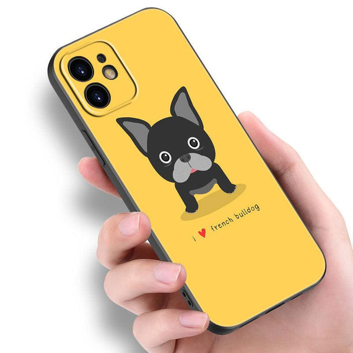 Cute Frenchie Puppy Phone Case For Iphone 14 13 12 Mini 11 Pro Max 7 8 Xr X Xs 7 8 Plus Se 2020 2022 Cover Cute Slim Phone Transparent Soft Elastic Silicone Cover