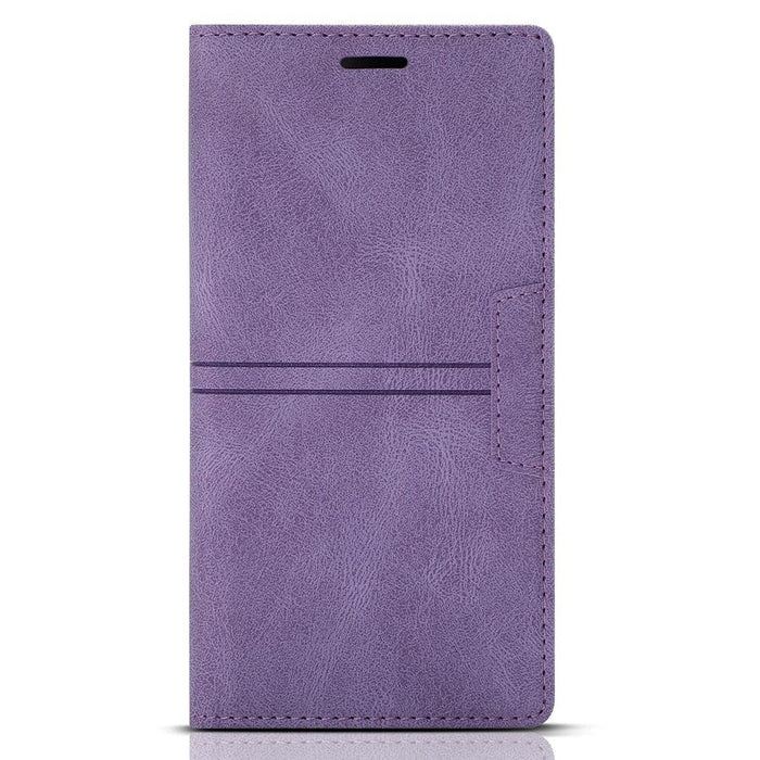 Iphone Wallet Skin Friendly Magnetic Flip With Card Slot Leather Case For iPhone 14 Pro Max 13 12 11 Modern Purple Genuine Leather Detachable Magnetic Flip Cover with Card Holders