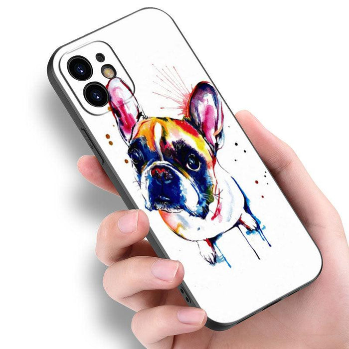 Cute Frenchie Puppy Phone Case For Iphone 14 13 12 Mini 11 Pro Max 7 8 Xr X Xs 7 8 Plus Se 2020 2022 Cover Cute Slim Phone Transparent Soft Elastic Silicone Cover