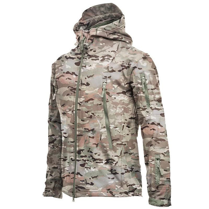 Men's Outdoor Soft Fleece Jacket Men's And Women's Jacket Unique Jackets For Men Windproof  Waterproof Breathable Jacket Thermal Hooded Tactical Jacket Outdoor Camouflage Fleece Hooded Coat