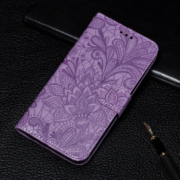 Lace Flower Leather Wallet Case For Xiaomi Redmi Note 11 10 Pro 7 6 8 8t Redmi 10c 10a A1 9t 7a 8a 9c 9a Case Mi A3 A2 Lite 9 Phone Case Premium Pu Leather Flip Cover With Card Holder Feature Protective Cover