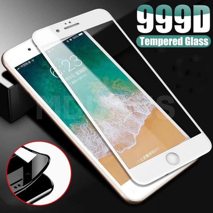 999D Protective Glass on For iPhone 8 7 6 6S Plus XR X XS Glass Full Cover iPhone 11 12 Pro Max Screen Protector Tempered Glass Full Cover Tempered Glass Screen Protector For iPhone