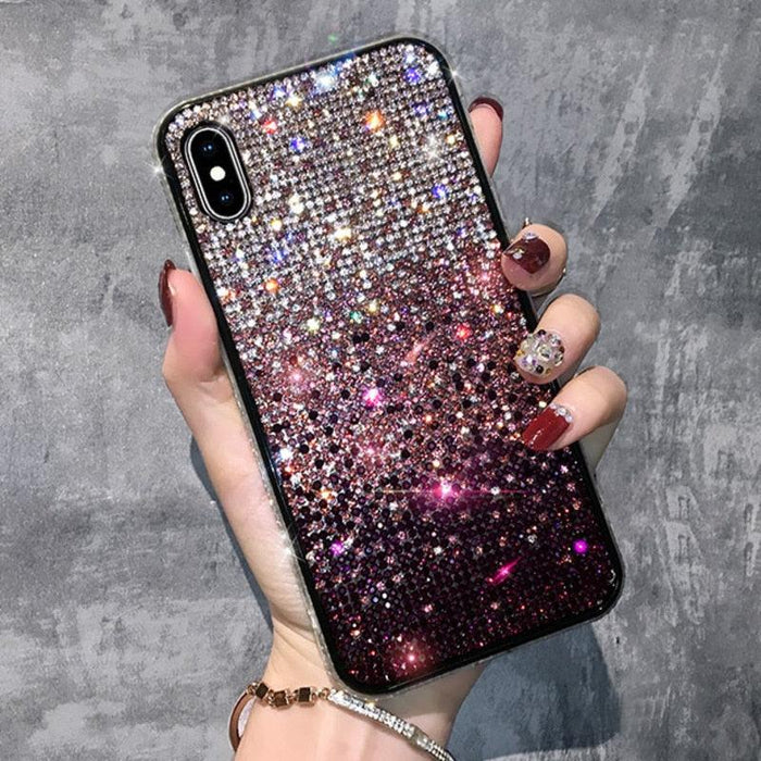 Luxury Shiny Glitter Diamond Phone Case For iPhone 14 13 12 11 Pro Max X Xr Xs 7 8 Plus Fashion Glitter Sparkle Crystal Rhinestone Protective Cover With Soft Case For iPhone