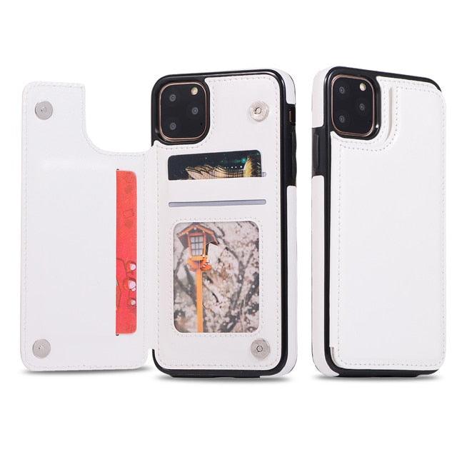 Luxury Leather Cover For iPhone 14 12 13 Mini 11 Pro XR XS Max 6 6s 7 8 Plus 5 5s Wallet Phone Card Slot Flip PU Leather Kickstand Card Slots Case Double Magnetic Clasp Durable Shockproof Cover For iPhone