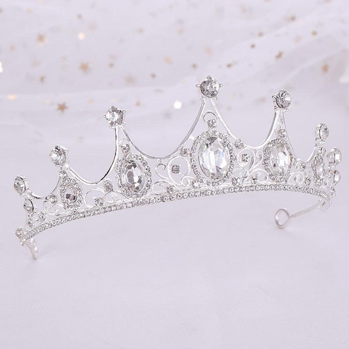 Wedding Hair Accessories Rhinestone Crystal Crown Tiara Wedding Crown Headdress Party Crown Bridal Hair Jewelry Tiaras Wedding Crowns Green Tiara Hair Green Crown For Birthday Gift Bridal Headdress Banquet And Birthday Party