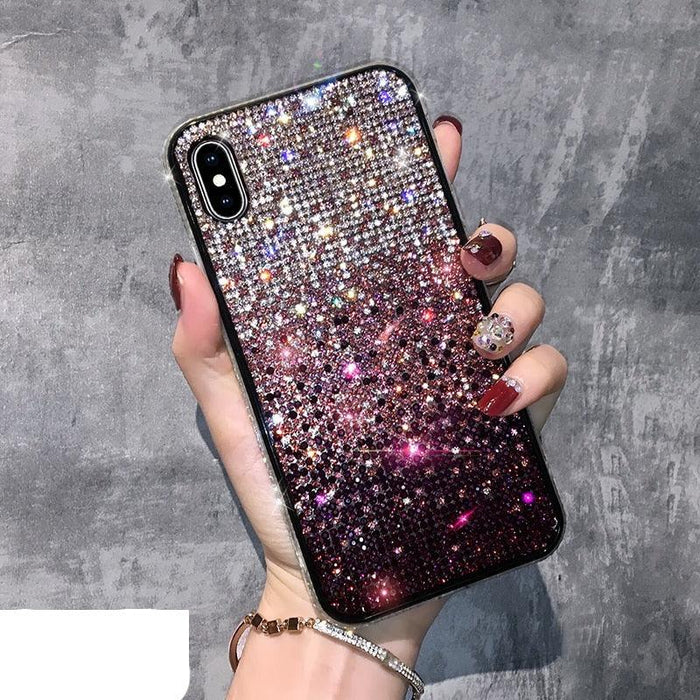 Luxury Shiny Glitter Diamond Phone Case For iPhone 14 13 12 11 Pro Max X Xr Xs 7 8 Plus Fashion Glitter Sparkle Crystal Rhinestone Protective Cover With Soft Case For iPhone