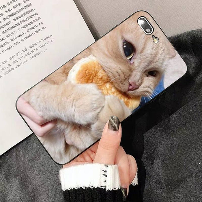 Cute Cat Black Phone Case For IPhone 13 8 7 6 6S Plus X 5 5S SE 2020 XR 11 Pro XS MAX Slim Fit Soft Print Design Flexible Silicone Cover For iPhone