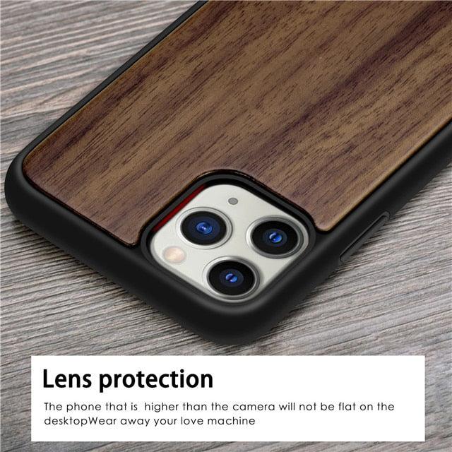 Vintage Wooded Back Case For iPhone 14 13 Mini 12 SE XR X S Max 8 7 Plus Genuine Bamboo Wooden Hard Phone case iPhone 11 Pro Max Strong Hard Protective Case For iPhone