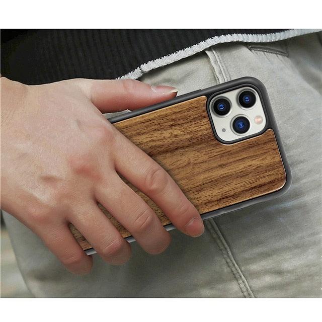 Vintage Wooded Back Case For iPhone 14 13 Mini 12 SE XR X S Max 8 7 Plus Genuine Bamboo Wooden Hard Phone case iPhone 11 Pro Max Strong Hard Protective Case For iPhone