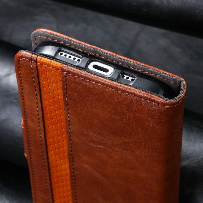 Luxury Leather Case For iPhone 13 11 12 14 Pro Max Mini Wallet Pocket Flip Case Cover Vintage Luxury Genuine Leather Fashion Business Classic Flip Case For Men