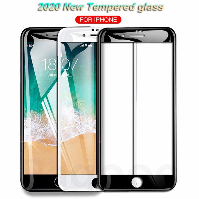 9D Curved Edge Tempered Glass On For iPhone 7 8 6 6S Plus SE Glass Screen Protector on iphone8 iphone7plus iphone8plus Film Case Tempered Glass Screen Protector