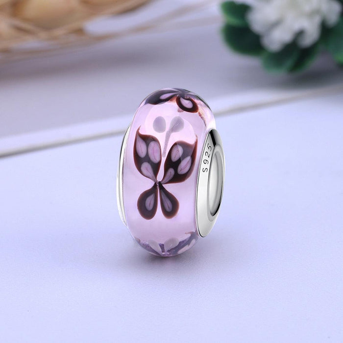 New Original 100% 925 Sterling Silver Glass Bead Wood Stone Flower Charms Fit Bracelet Women Jewelry Mixed Colors and Style Beads for Jewelry Making Bracelets Necklaces and Earrings