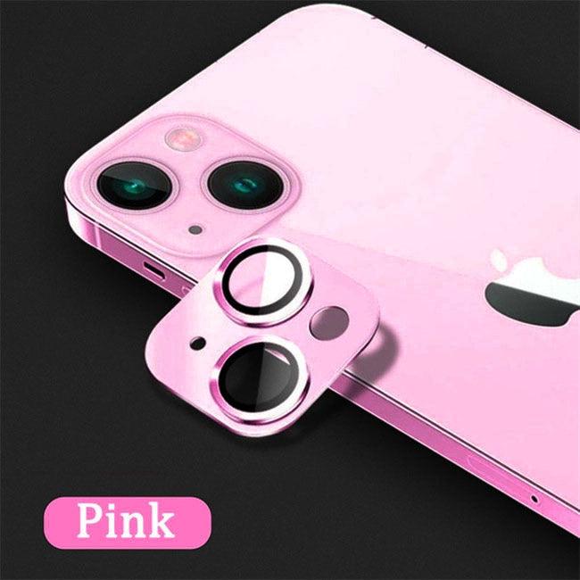 Camera Lens Metal Protector Glass For iPhone 14 13 Pro Max 13 Mini Back Lens Cap On iPhone 14 Plus Full Cover Protective Cases Metal Camera Cover with Tempered Glass Screen Protector