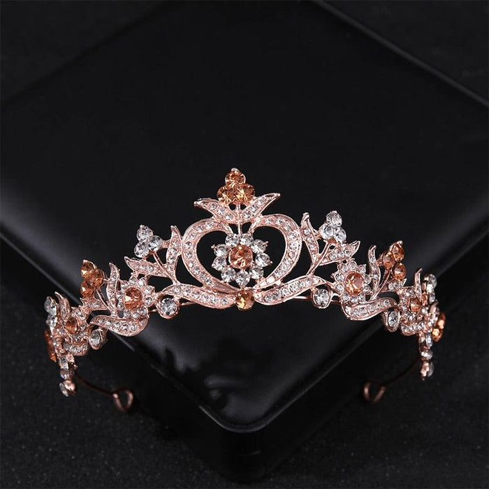 Simulated Pearls Crystal Wedding Tiaras And Crowns For Queen Princess Gold Silver Color Women Hair Jewelry Luxury Crystal Bridal Crown Tiaras Fashion Hair Jewelry Diadem Tiara For Women Bride Wedding Hair Accessories