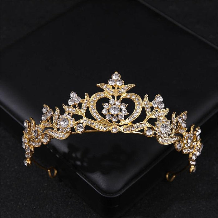 Simulated Pearls Crystal Wedding Tiaras And Crowns For Queen Princess Gold Silver Color Women Hair Jewelry Luxury Crystal Bridal Crown Tiaras Fashion Hair Jewelry Diadem Tiara For Women Bride Wedding Hair Accessories