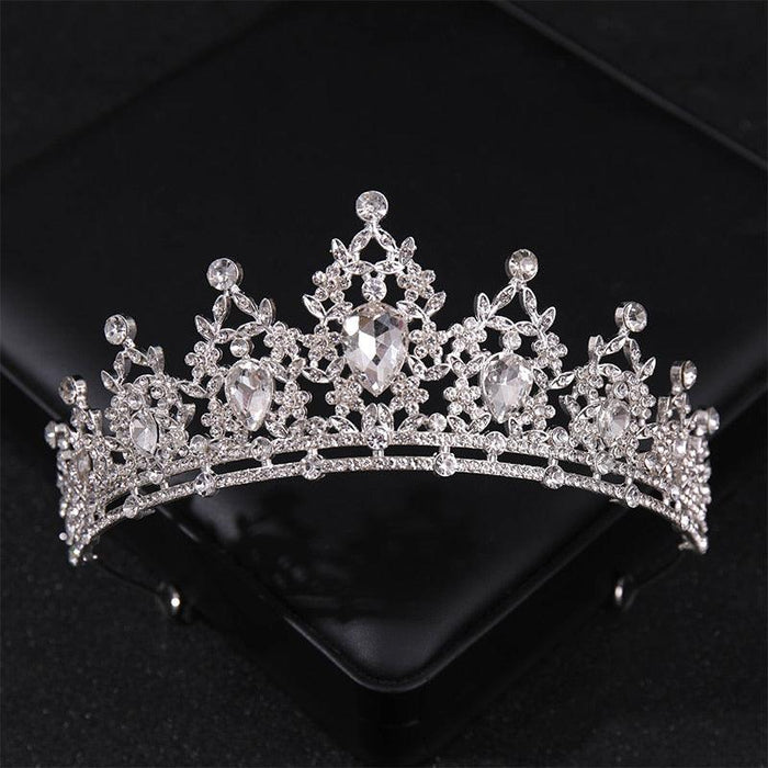 Simulated Pearls Crystal Wedding Tiaras And Crowns For Queen Princess Gold Silver Color Women Hair Jewelry Luxury Crystal Bridal Crown Tiaras Fashion Hair Jewelry Diadem Tiara For Women Bride Wedding Hair Accessories