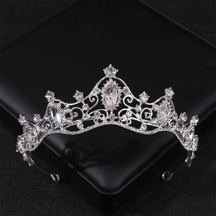 Simulated Pearls Crystal Wedding Tiaras And Crowns For Queen Princess Gold Silver Color Women Hair Jewelry Luxury Crystal Bridal Crown Tiaras Fashion Hair Jewelry Diadem Tiara For Women Bride Wedding Hair Accessories