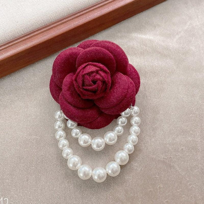 Fashionable Big Flower Brooch Pins Pearl Tassel Corsage Fashion Jewelry Elegant Summer Flower Lapel Pin Brooch For Women Brooches For Women Shirt Collar Accessories