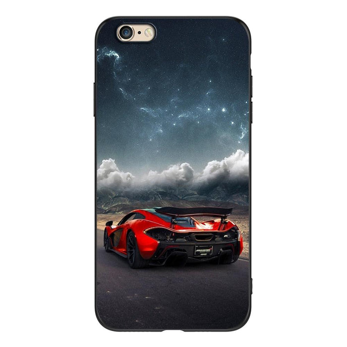 Cute Cover Soft Silicone Print Cars Print Phone Case For Iphone 5s 5 S Se 2016 4.0" Case Phone Cover On  Iphone 6s 6 S Plus Funda Bumper Black Case Sport Race Car